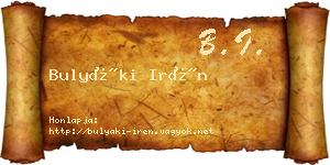 Bulyáki Irén névjegykártya