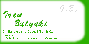 iren bulyaki business card
